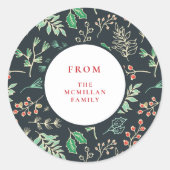 Sticker für klassische Weihnachtsflora (Vorderseite)