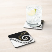 Sticker für Klaviertasten und Gold-Musiknoten Getränkeuntersetzer (Rechte Seite)