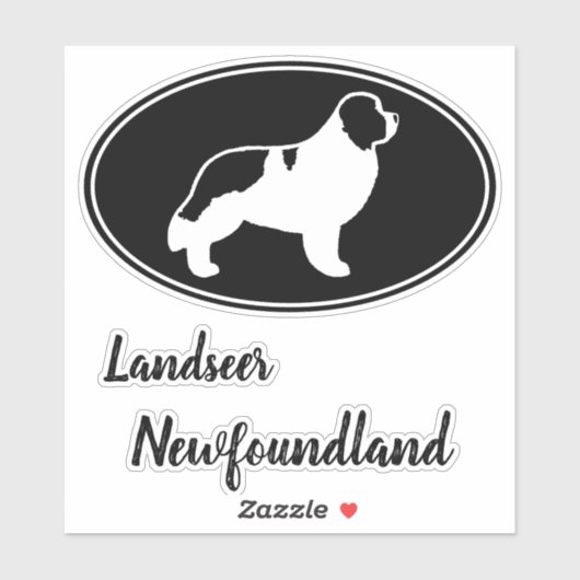 Sticker für Landseer-Silhouette, Neufundland (Blatt)