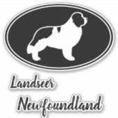 Sticker für Landseer-Silhouette, Neufundland (Vorderseite)