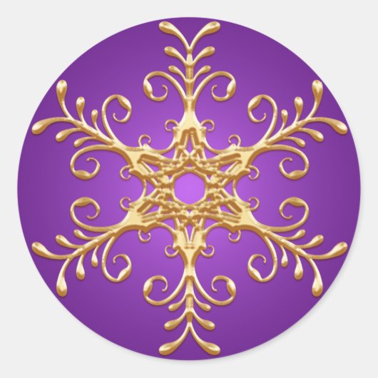 Sticker für lila und Goldschneeflocken (Vorderseite)