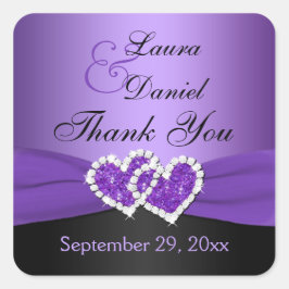 Sticker für lila und schwarz verbundene Herzen