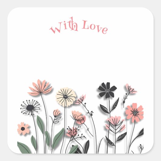 Sticker für Minimalistische Wildblume (Vorderseite)