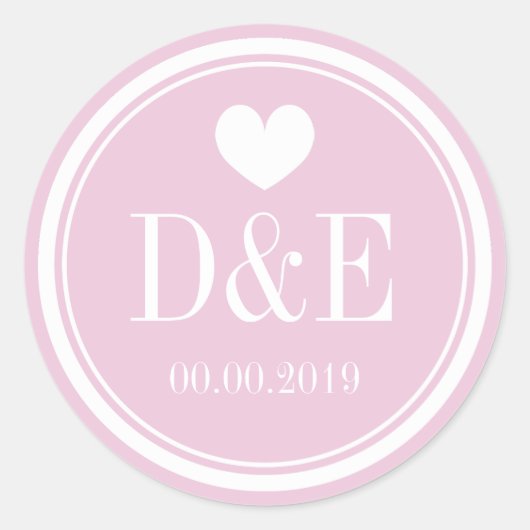 Sticker für mit Monogramm Gastgeschenk Hochzeit in (Vorderseite)