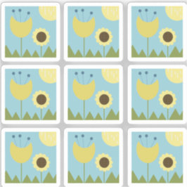Sticker für moderne Sonnenblumen, botanisches Blum