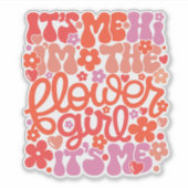 Sticker für niedliche Blumenmädchen "Hi It's Me" (Vorderseite)