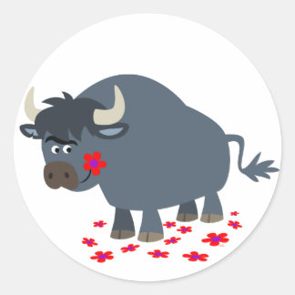 Sticker für niedliche Cartoon und Rote Blüte