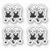 Sticker für niedliche Emoji Girl Friends (Vorderseite)