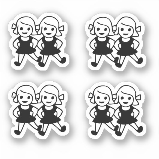 Sticker für niedliche Emoji Girl Friends (Vorderseite)