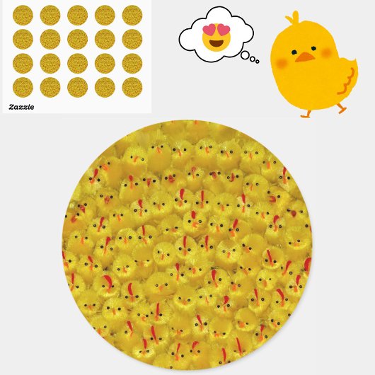 Sticker für niedliche Gelbe Osterstäbchen