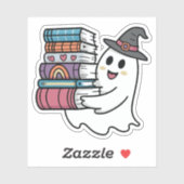 Sticker für niedliche Ghost-Holding-Bücher (Blatt)