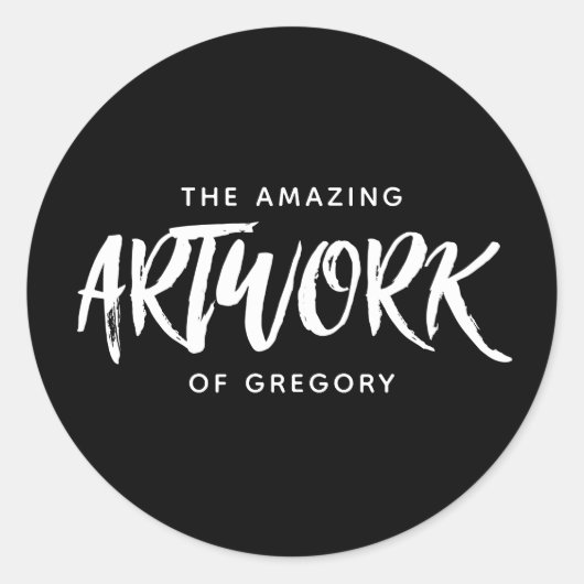 Sticker für personalisierte Schwarz-weiße Künstler (Vorderseite)