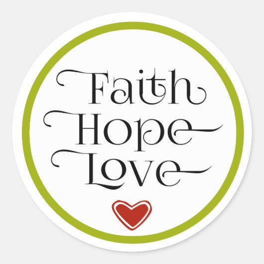 Sticker für Red Heart Faith Hope Liebe (Vorderseite)
