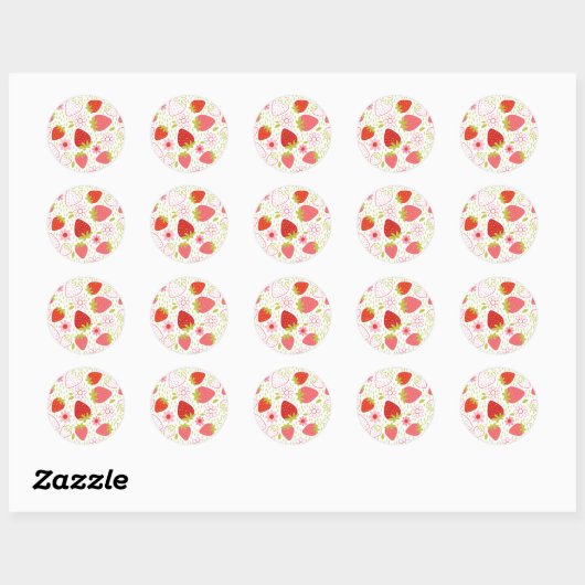 Sticker für Red Strawberry Pattern (Blatt)