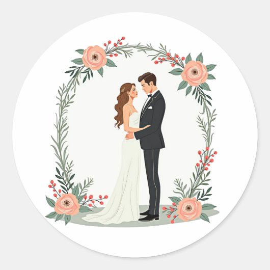 Sticker für romantische Hochzeitstage (Vorderseite)