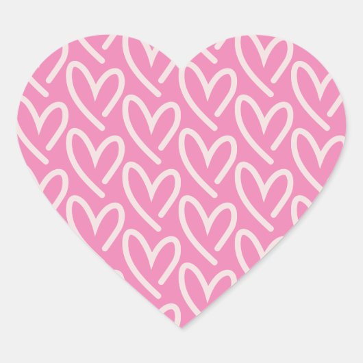 Sticker für rosa Herzen (Vorderseite)