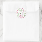 Sticker für rosa und grüne Kochmuster (Tasche)