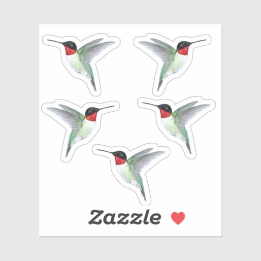 Sticker für Ruby-throated Hummingbirds (Blatt)