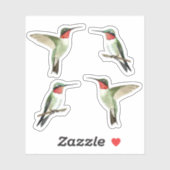 Sticker für Ruby-throated Hummingbirds (Blatt)
