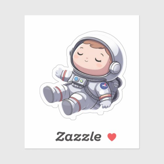 Sticker für schlafende Astronauten: Niedlich & Dre (Blatt)