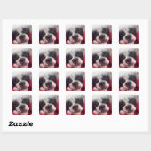 Sticker für schlafende Boston Terrier (Blatt)