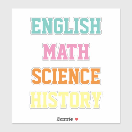 Sticker für Schulfach (Blatt)