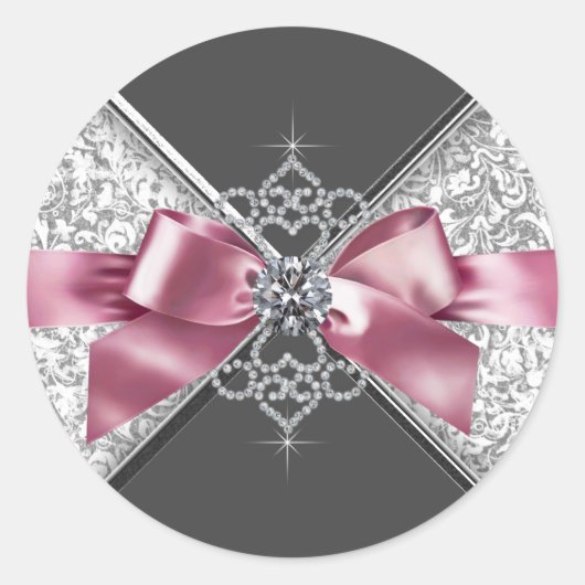 Sticker für Schwarz-weiße Diamanten in Rosa (Vorderseite)