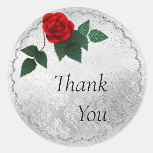 Sticker für Silber und Rote Rose (Vorderseite)