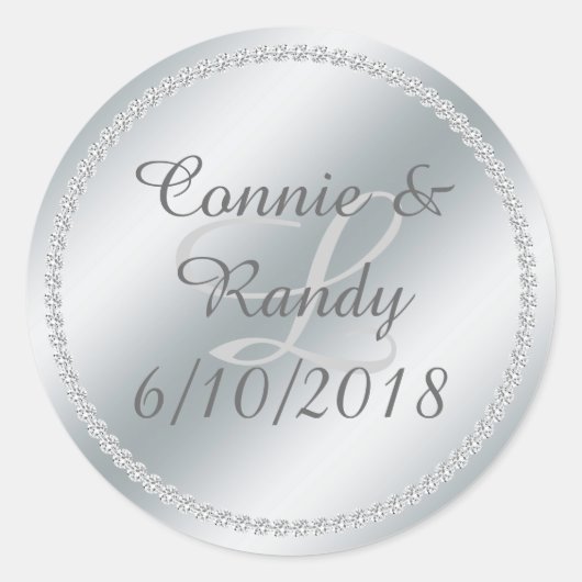 Sticker für Silberfolie und Diamant-Monogramm (Vorderseite)