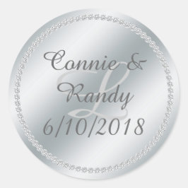 Sticker für Silberfolie und Diamant-Monogramm