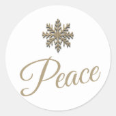 Sticker für Snowflake aus Weiß und Gold | Frieden (Vorderseite)
