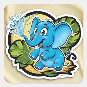 Sticker für spielende Elefanten