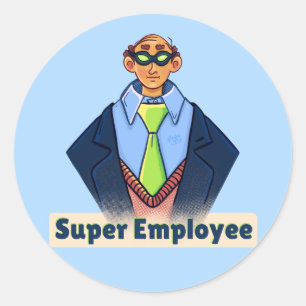 Sticker für Super Employee Cartoon