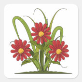 Sticker für tiefe rote Blume (Vorderseite)