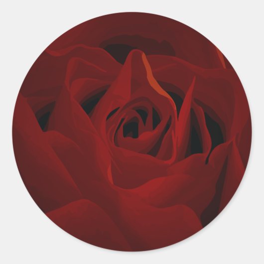 Sticker für tiefe Rote Rose (Vorderseite)