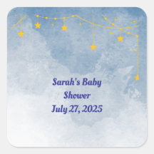 Sticker für Twin Baby Shower mit Stars