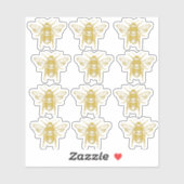 Sticker für Vintage Honigbienen (Blatt)