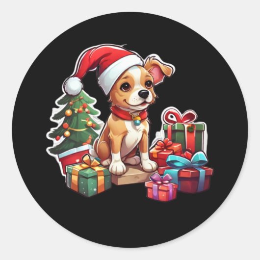 Sticker für Weihnachtshunde (Vorderseite)