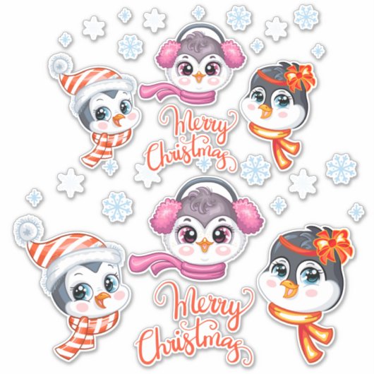 Sticker für Weihnachtspinguine (Vorderseite)