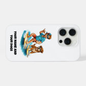 Sticker fürs Handy: Typ und sein Hund surfen FUN iPhone Hülle (Rückseite (Horizontal))