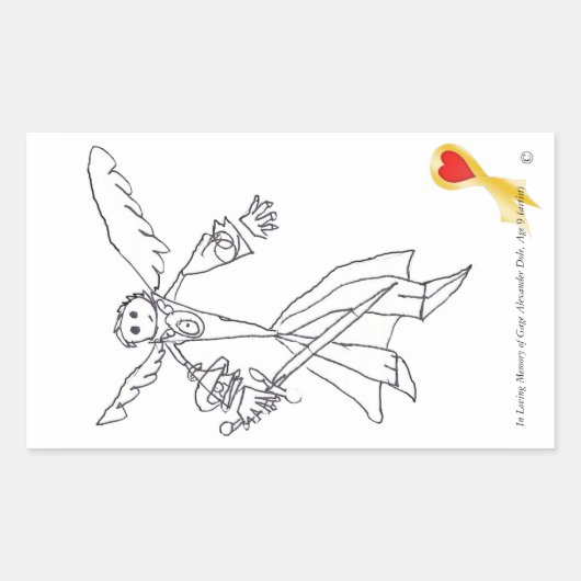 Sticker, Gage's Heaven Worrior #1 Rechteckiger Aufkleber (Vorderseite)