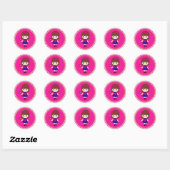 Sticker/Girl Runder Aufkleber (Blatt)