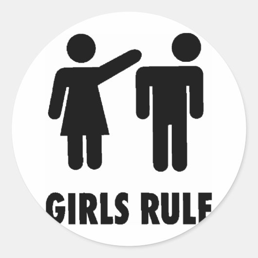Sticker-Girls-Regel Runder Aufkleber (Vorderseite)