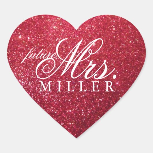 Sticker - Glitzer Heart Fab Zukünftige Frau. (Vorderseite)