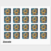Sticker (Goldene Blume Regentropfen-2) (Blatt)