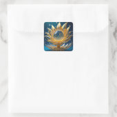 Sticker (Goldene Blume Regentropfen-2) (Tasche)