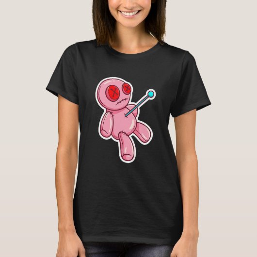 Sticker Goth Creepy Cute Voodoo Doll For Teens T-Shirt (Vorderseite)