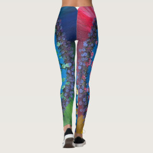 Sticker-Handgefertigtes Kunstwerk - Das Blumenrad Leggings