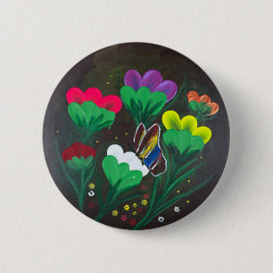 Sticker - Handgefertigtes Kunstwerk - Schmetterlin Button