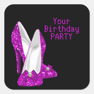 Sticker Herz Hot Pink High Heels Schuhe